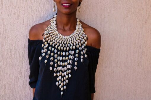 African beaded shell necklace