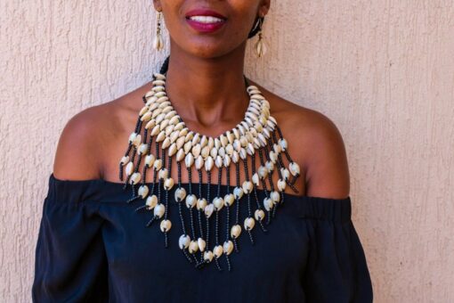 African beaded shell necklace