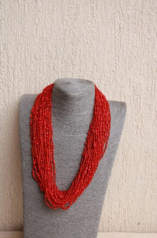 African Boho Necklace handmade fabric