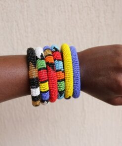 African beaded bracelet handmade fabric