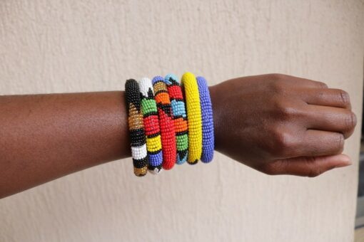 African beaded bracelet handmade fabric