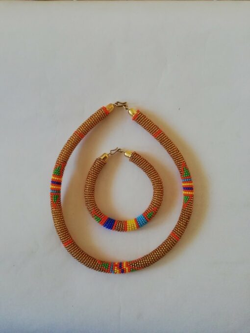 African wax necklace handmade fabric