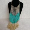 African wax Beaded Fringe Necklace