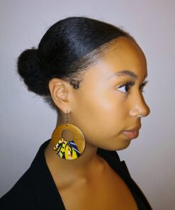 UNIQUE-Boucle d'oreilles en pagne wax africain