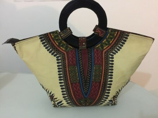 Sac à main wax et cuir Adis Adeba