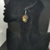 Boucles d'oreilles en bois femme africaine