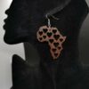 Boucle d'oreille femme en bois Afrique