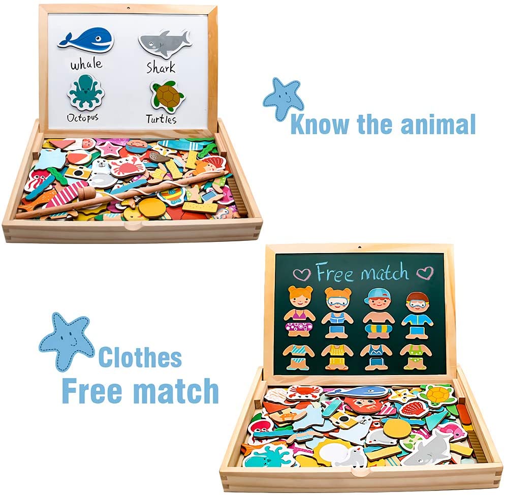 Toi Boîte de puzzle magnétique pour enfants de 3 à 7 ans, jouet de table  pour tout-petits et tout-petits, favorisant la coordination œil-main (forme)
