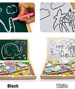 yoptote Puzzle Enfant en Bois 110 Pièces Jeux de Pêche + Tableau Magnetique  Enfant Jeu Montessori Educatif Jouet Enfant Fille Garcon 3 Ans 4 