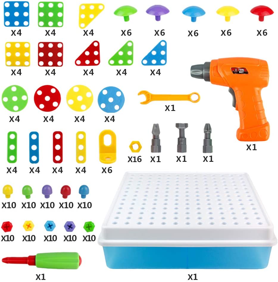 LIHAO Kit de Mosaique Enfant Puzzle 3D, 400pcs Jouet de Montessori Jeu de  Construction Éducatif avec Perceuse Électronique, Cadeau Loisir Créatif  pour Enfant 6+ Ans 