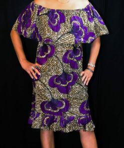 Robe mi-longue tissu africain, robe mi-longue, robe tissu africain