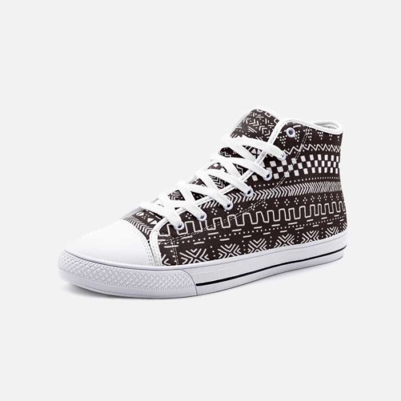 African Kente Cloth Mud Cloth 2024 Tribal African print Shoes Unisex High Top Canvas Shoes