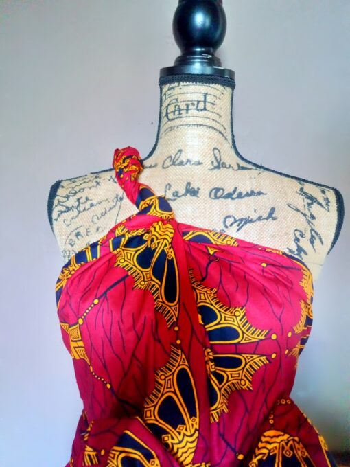 robe convertible wax courte motif africain parapluie_1