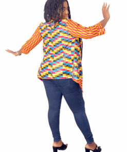 Kente African print jacket for ladies by Mieko Michi (Banke) - Back View