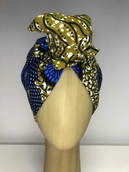 Turban Wax motifs bleu ciel niyya paris