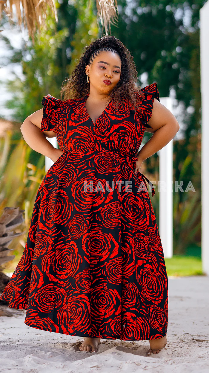 ASWAN DRESS RED Africabaie